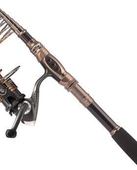 PLUSINNO Fishing Rod and Reel Combos Carbon Fiber Telescopic Fishing Pole with Reel Combo Sea Saltwater Freshwater Kit Fishing Rod Kit