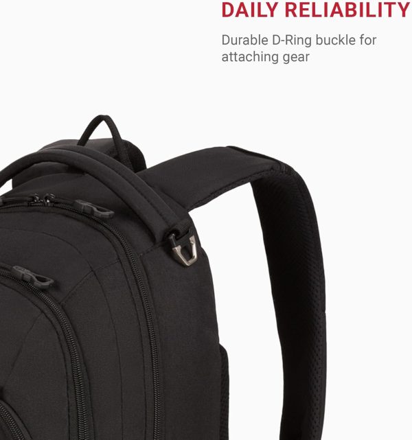 SwissGear 1186 Bungee Backpack, Black, 17-Inch - Image 4