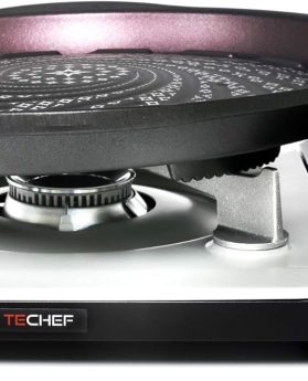 TECHEF - Stovetop Korean BBQ Non-Stick Grill Pan with Agni Portable Gas Stove Burner, Made in Korea (Grill Pan w Stove)