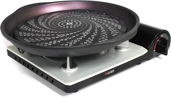 TECHEF - Stovetop Korean BBQ Non-Stick Grill Pan with Agni Portable Gas Stove Burner, Made in Korea (Grill Pan w Stove) - Image 3